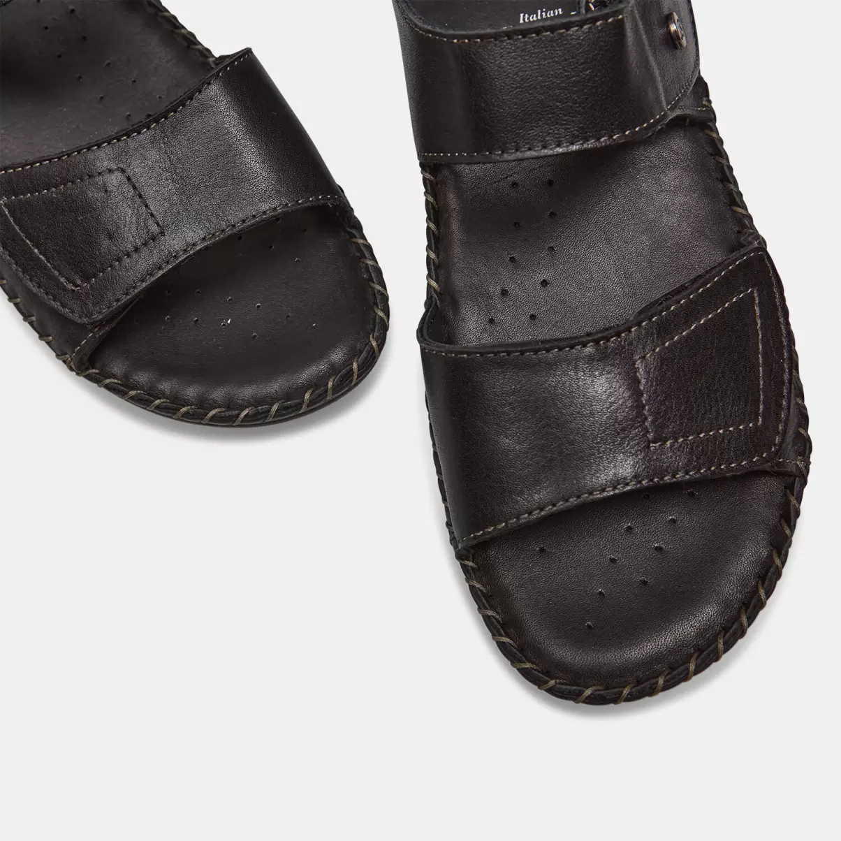 Sandali Comfort Con Velcro Nero Bata Vintage Pantofole Donna - 3