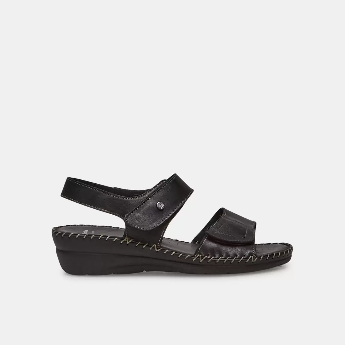 Sandali Comfort Con Velcro Nero Bata Vintage Pantofole Donna
