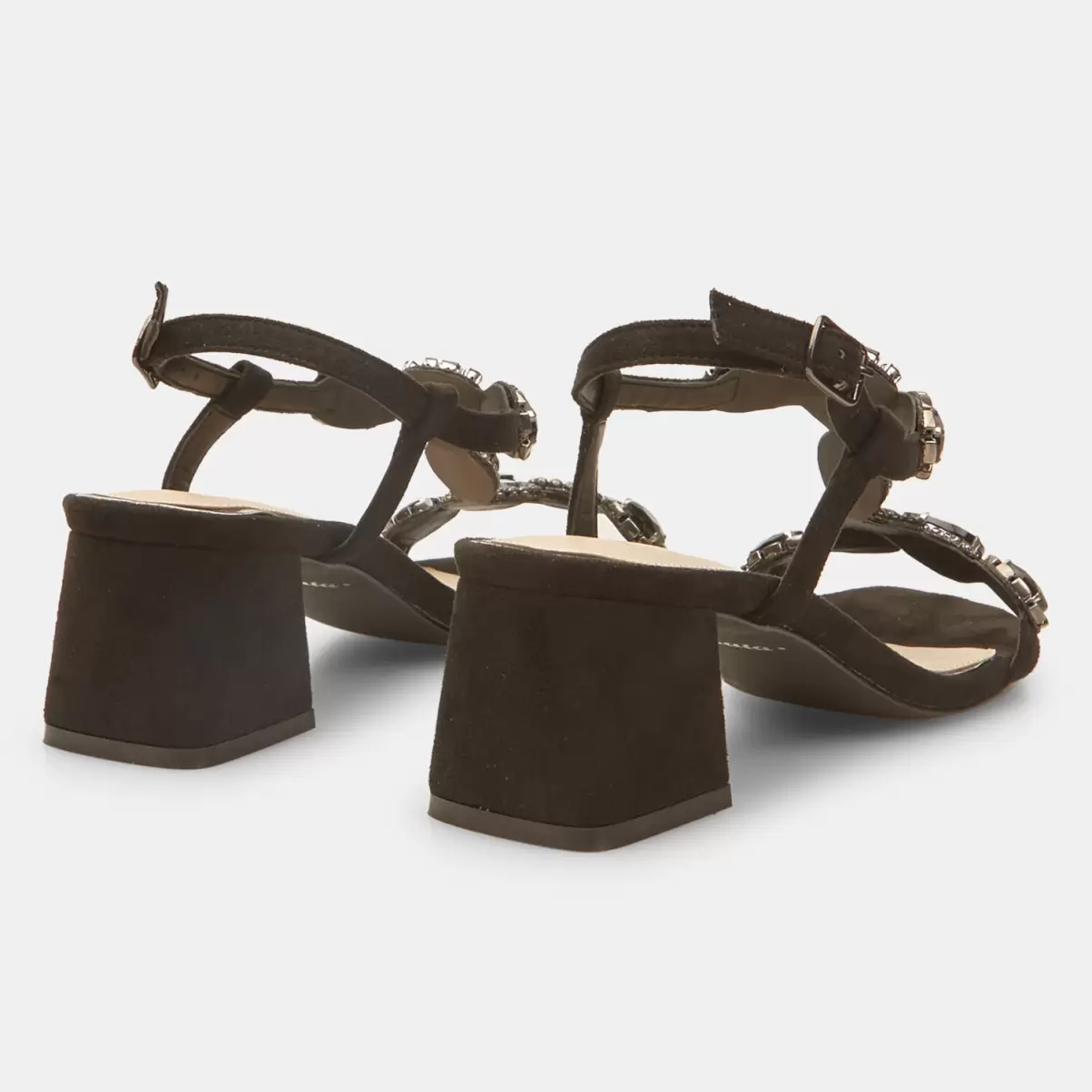 Sandali Da Donna Con Tacco Quadrato E Applicazioni Gioiello Nero Nuovo Prodotto Bata Sandali Donna - 4
