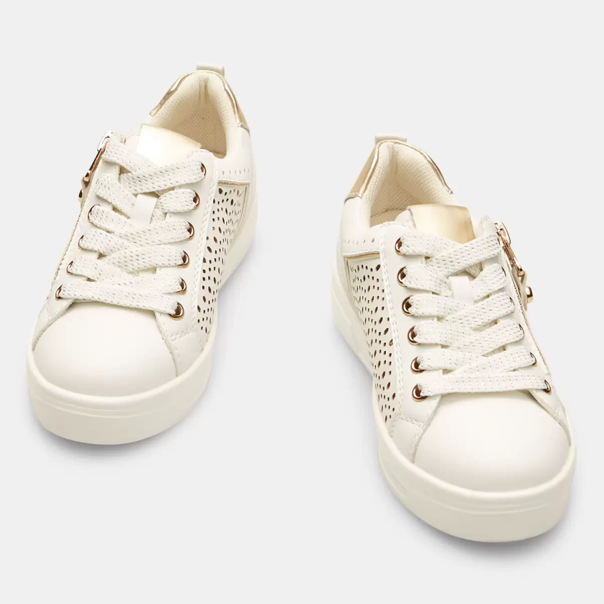 Bianco Bambini Bata Sneakers Moda Sneaker Da Bambina Con Zip - 4
